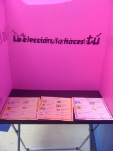 Voting booth in Monterrey, Mexico
